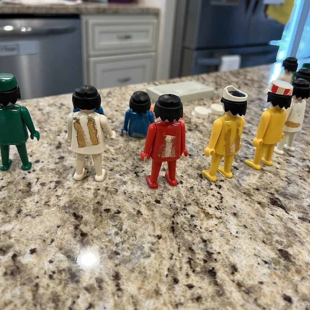 Vintage‎ 70's Playmobil Figures Nurse Medic Fireman Etc Lot. Read